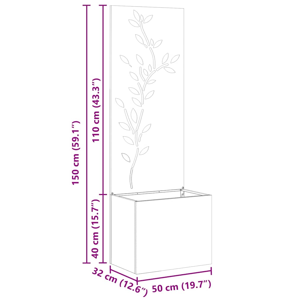 Garden Privacy Screen Sliver 50 x 32 x 150 cm Stainless steel