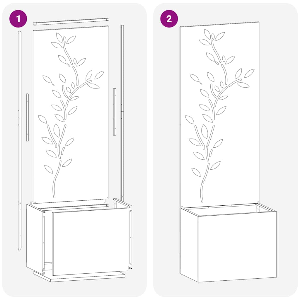 Garden Privacy Screen Silver 50 x 32 x 150 cm Galvanised steel