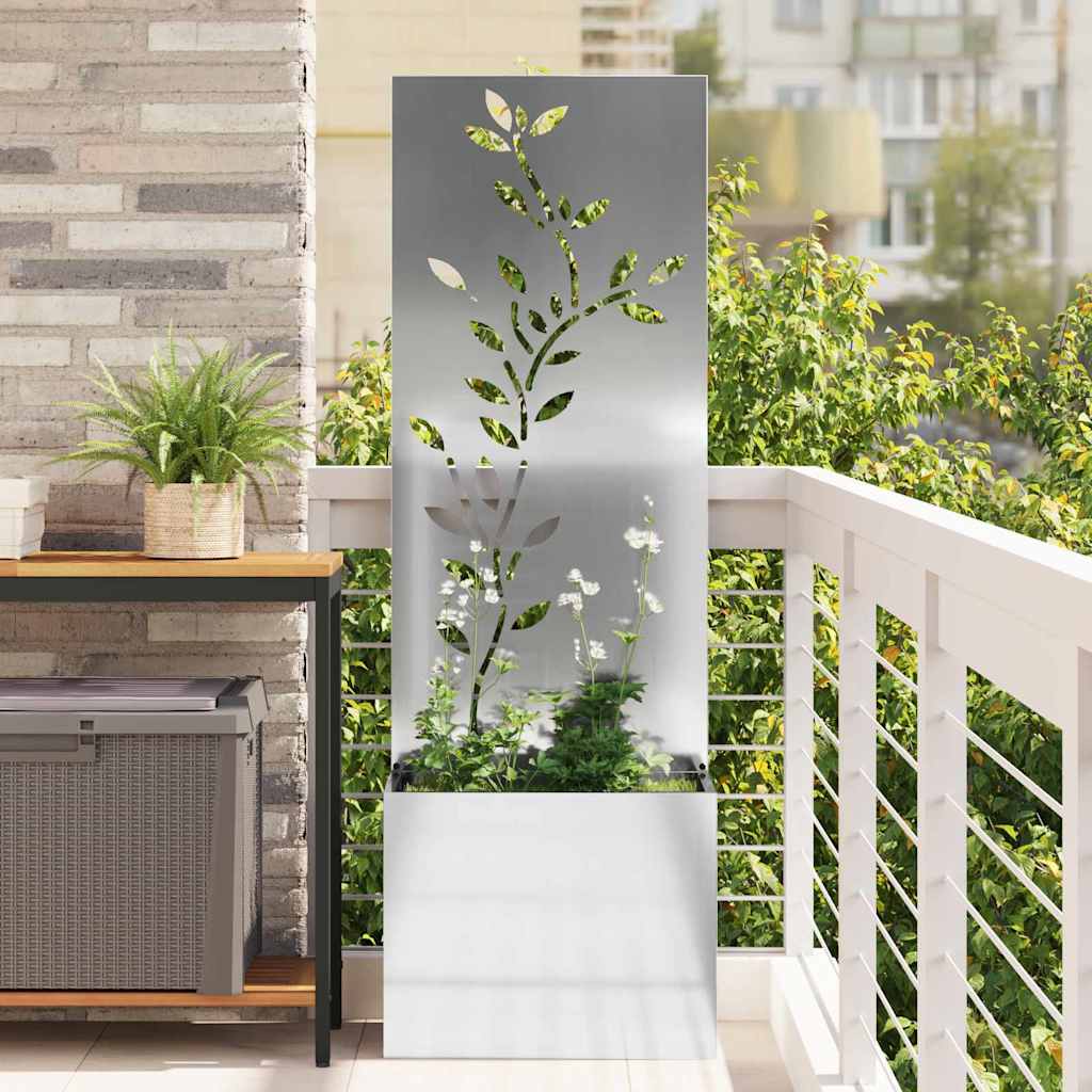 Garden Privacy Screen Silver 50 x 32 x 150 cm Galvanised steel