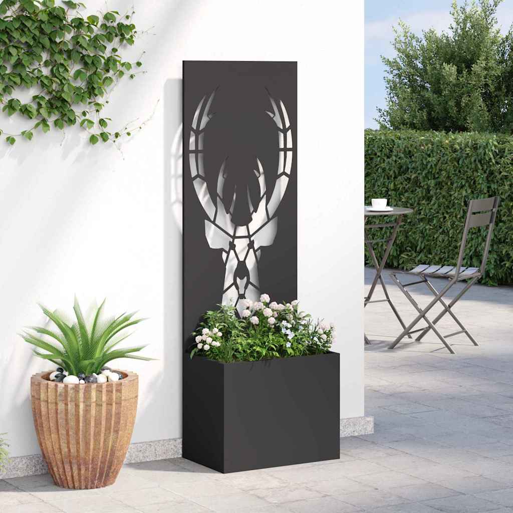 Garden Privacy Screen Black 50 x 150 cm Cold-rolled steel