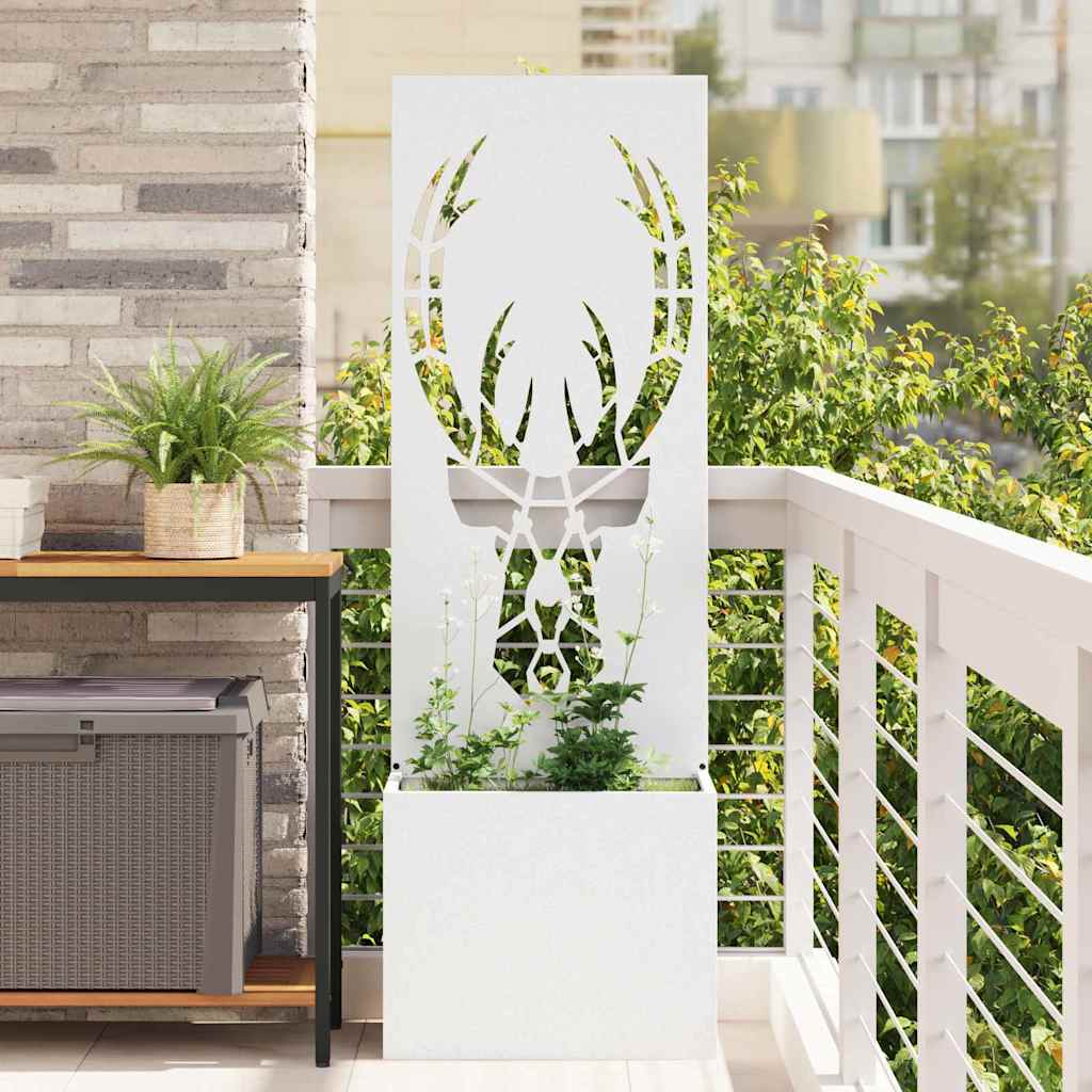 Garden Privacy Screen White 50 x 150 cm Cold-rolled steel