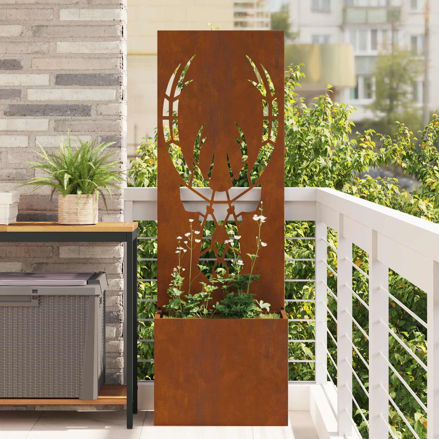 Garden Privacy Screen Rusty 50 x 150 cm Weathering Steel