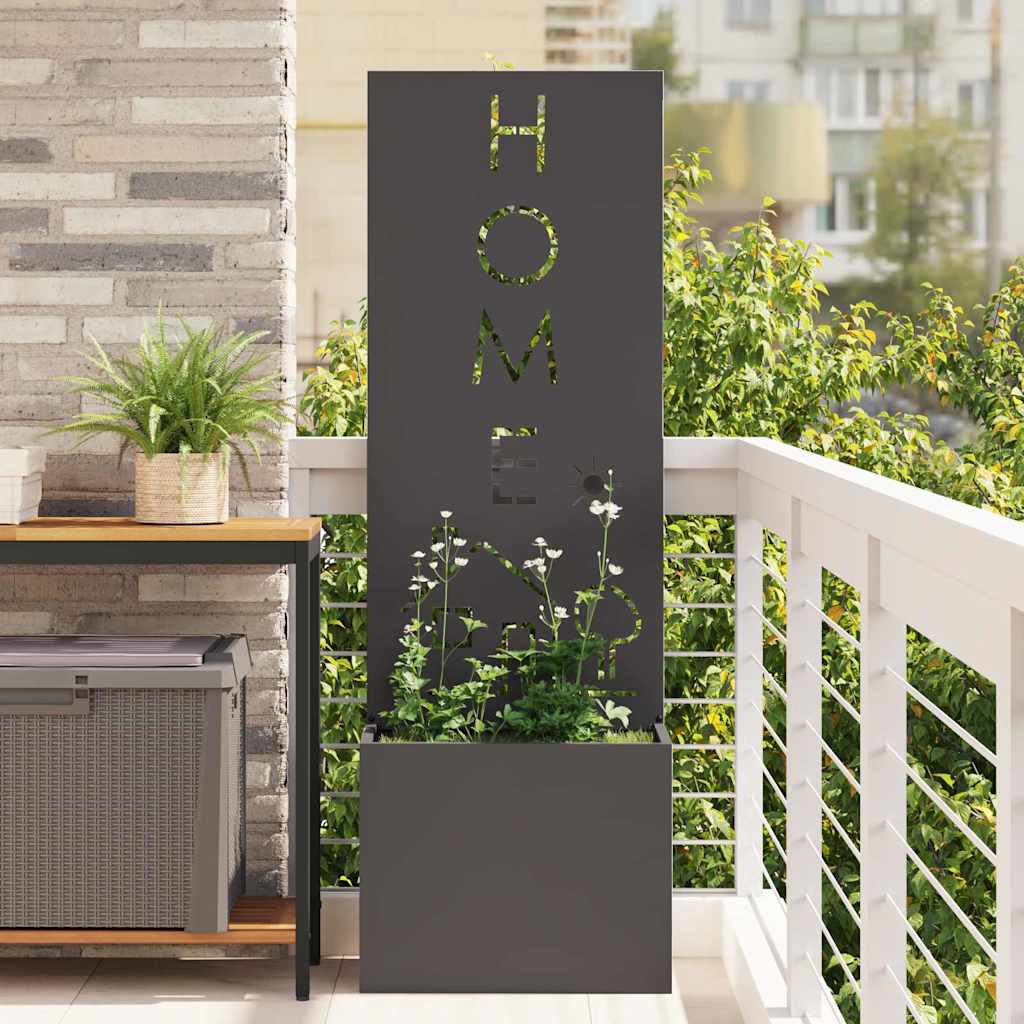 Garden Privacy Screen Black 50 x 150 cm Cold-rolled steel