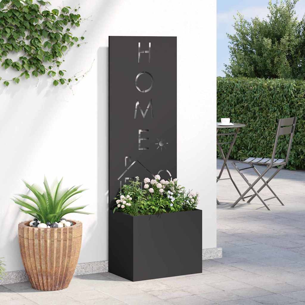 Garden Privacy Screen Black 50 x 150 cm Cold-rolled steel