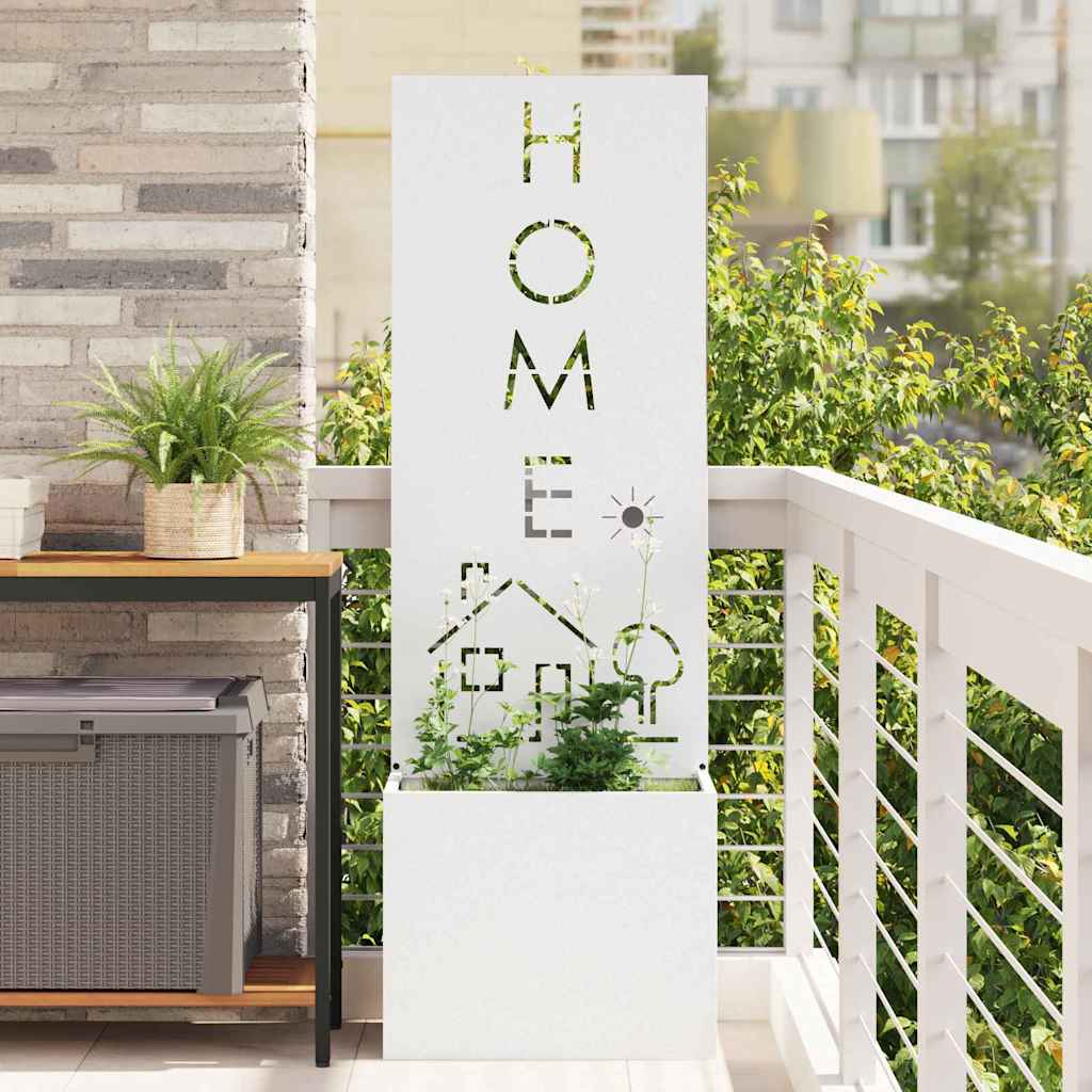 Garden Privacy Screen White 50 x 150 cm Cold-rolled steel