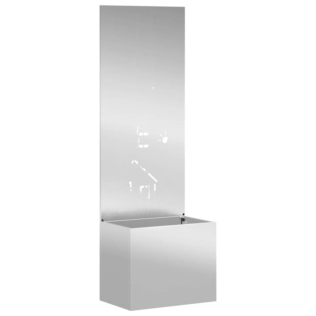 Garden Privacy Screen Silver 50 x 32 x 150 cm Galvanised steel