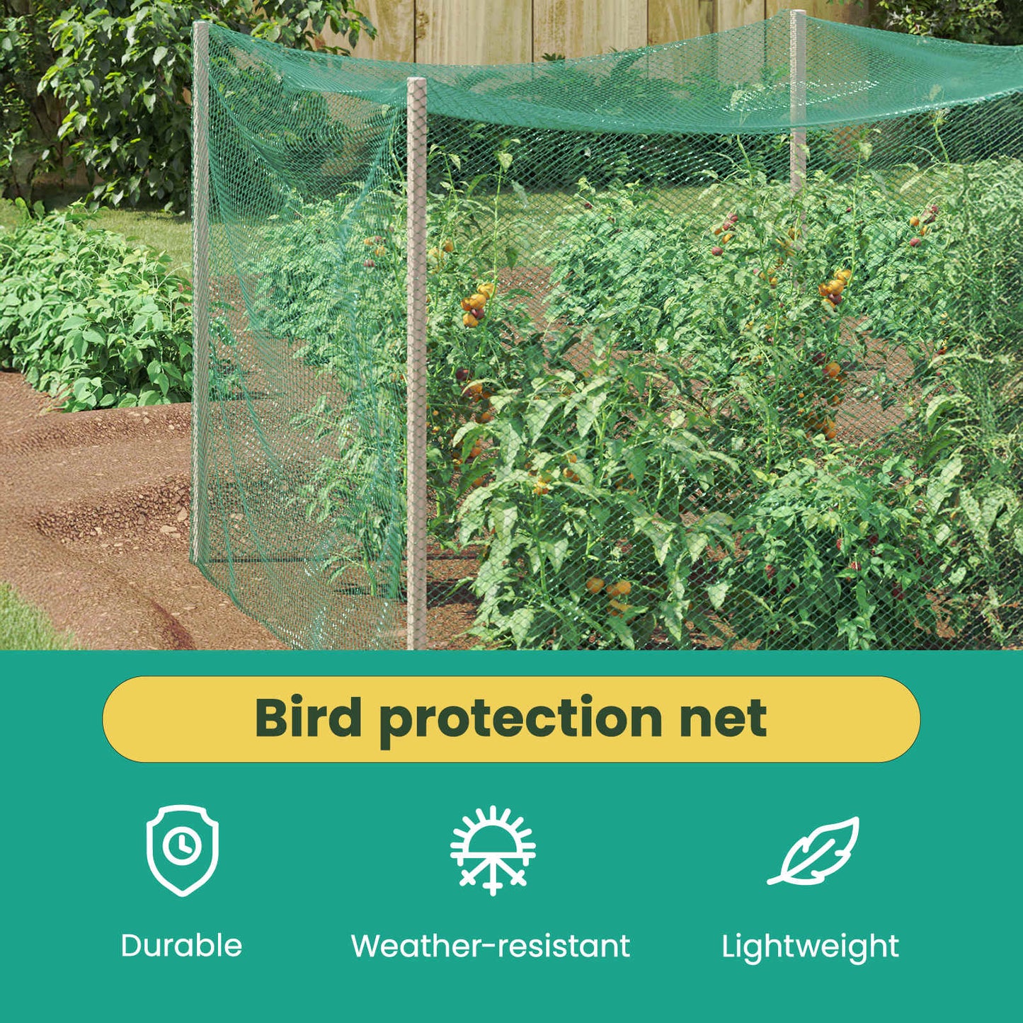 Bird Protection Net Green 2 x 25 m Polyethylene