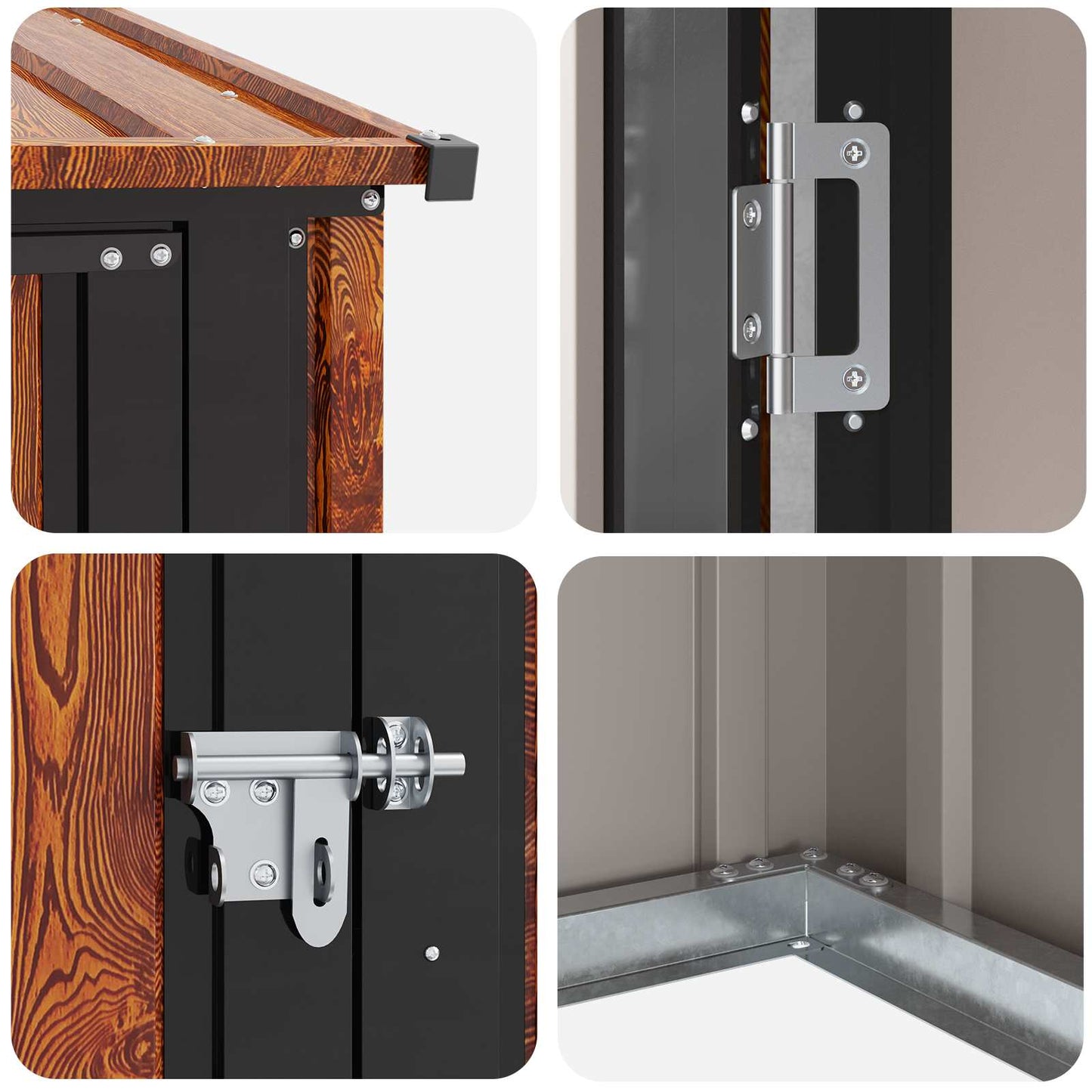 Garden Sheds Brown 153.5 x 86 x 200 cm Metal