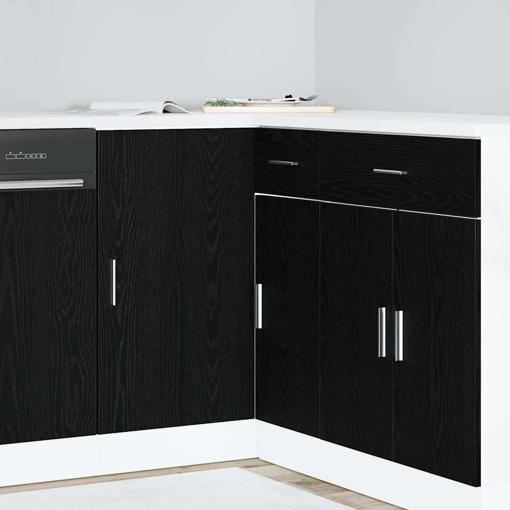 Kitchen Corner Base Cabinet Black oak 86 x 46 x 81.5 cm