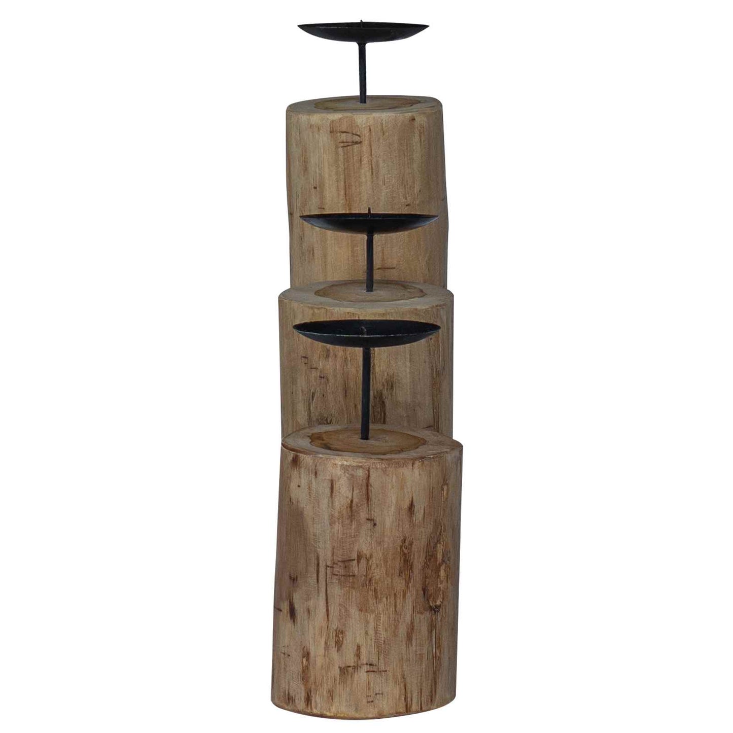 Candle Holder 3 pcs Natural Solid Teak wood