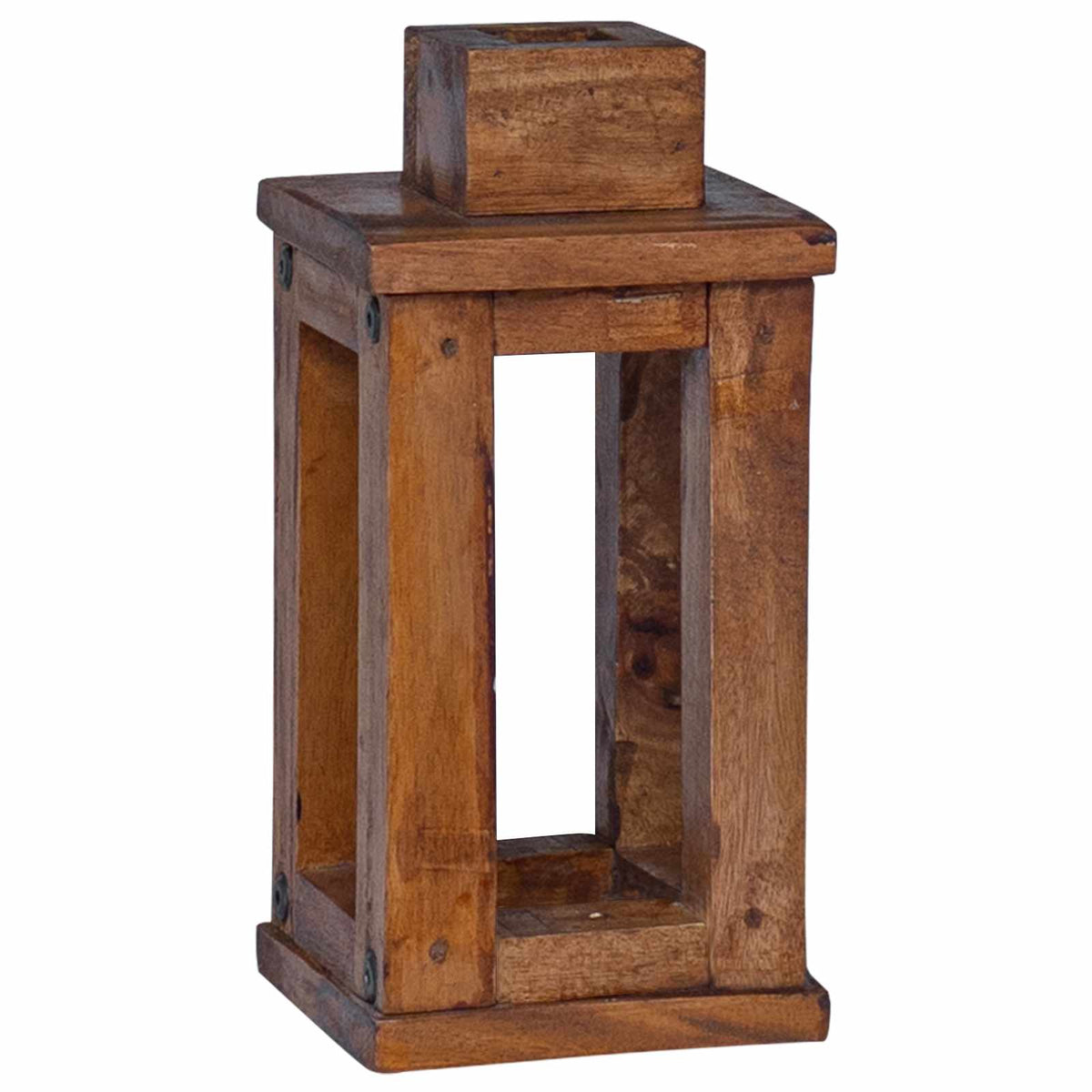 Lantern 3 pcs Natural 30 x 30 x 44 cm Mahogany Wood