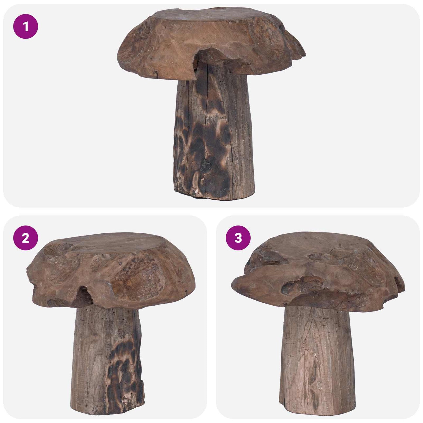 Stool Natural 35 x 35 x 35 cm Solid Teak Wood