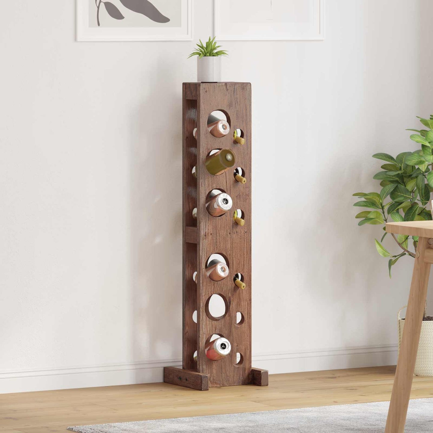 Rack Brown 20 x 25 x 100 cm Solid Mahogany Wood