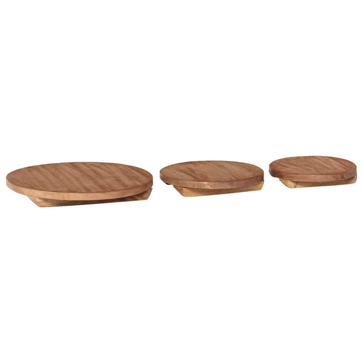 Plant Stool 3 pcs Natural 29 x 29 x 3.5 cm Mahogany Wood
