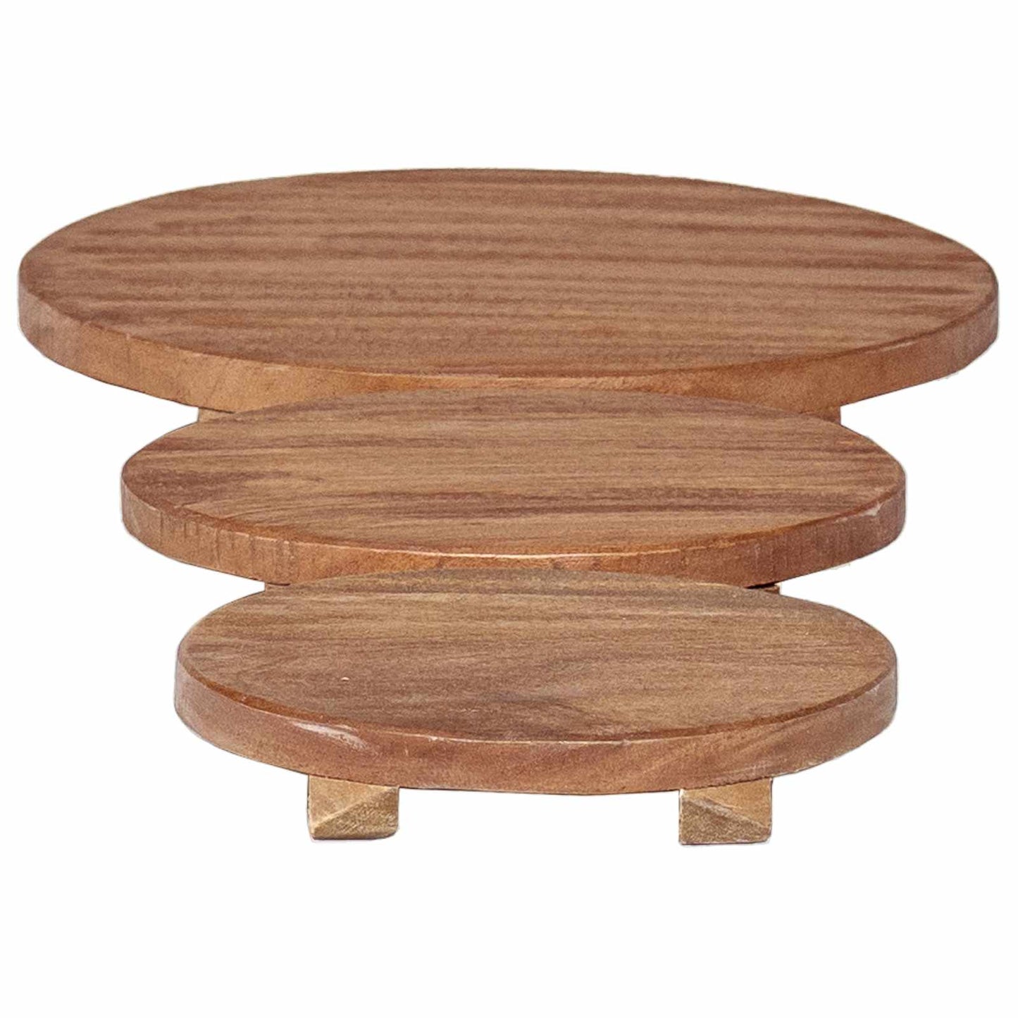 Plant Stool 3 pcs Natural 29 x 29 x 3.5 cm Mahogany Wood