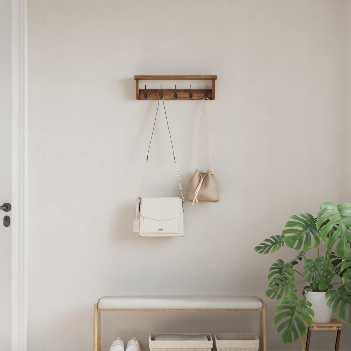 Hanger Brown 50 x 10 x 14 cm Solid Mahogany Wood
