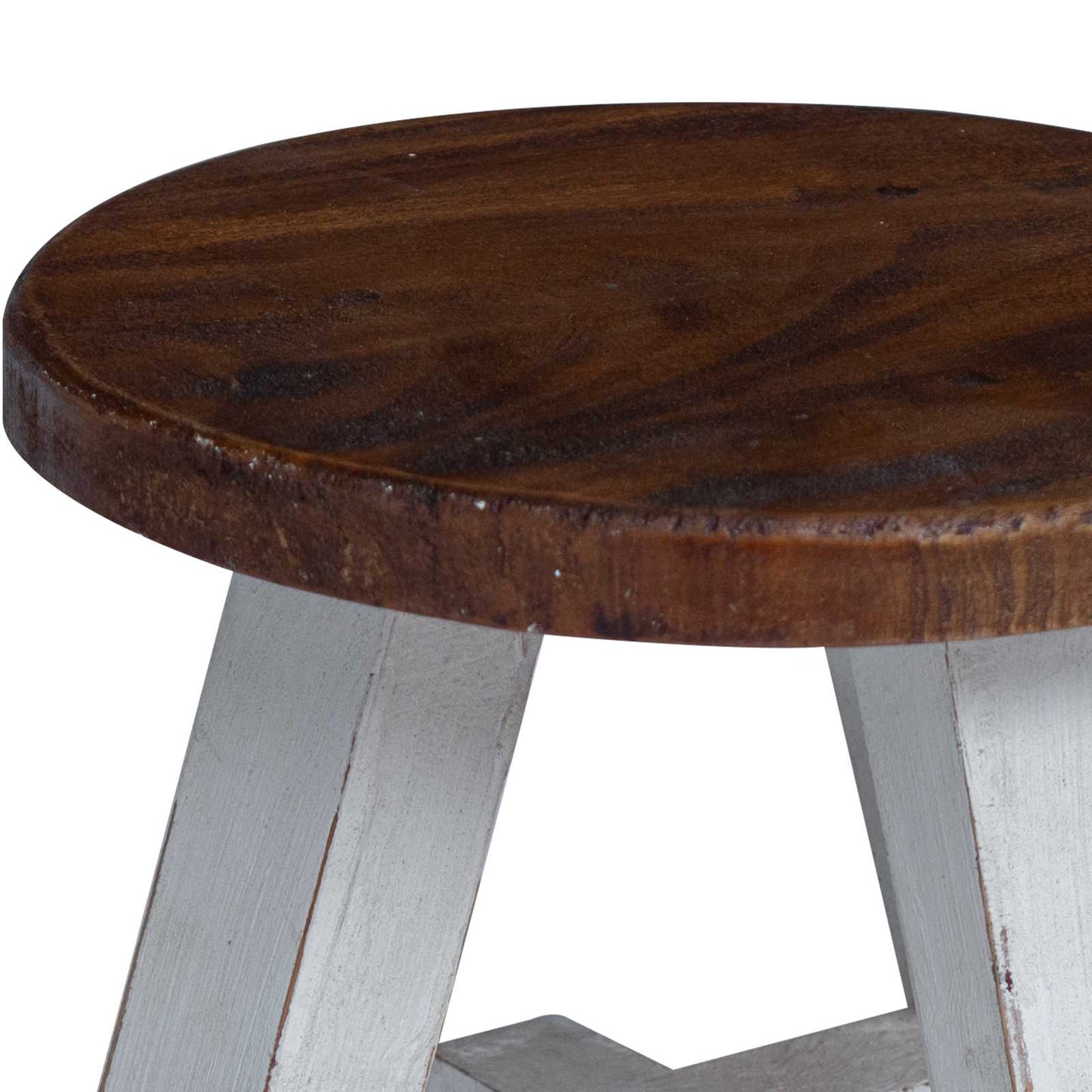 Stool Natural 22 x 22 x 24 cm Mahogany Wood