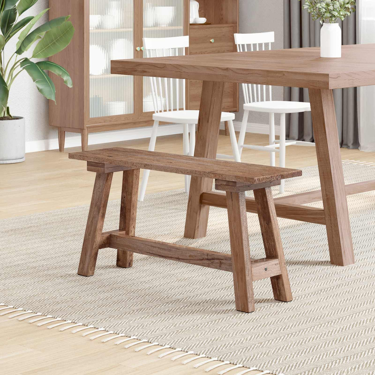 Bench Natural 92 x 23.5 x 45.5 cm Solid Mahogany wood