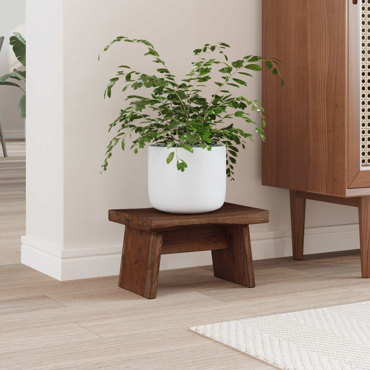 Stool Natural 29 x 20 x 17 cm Mahogany Wood