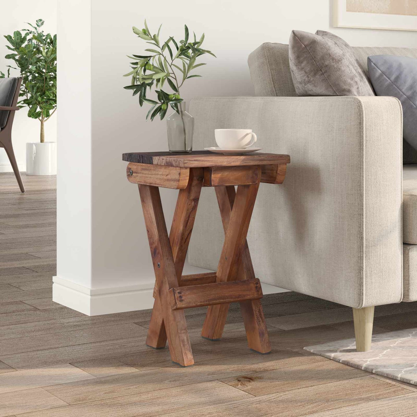 Stool Natural 30 x 30 x 48 cm Solid Reclaim wood