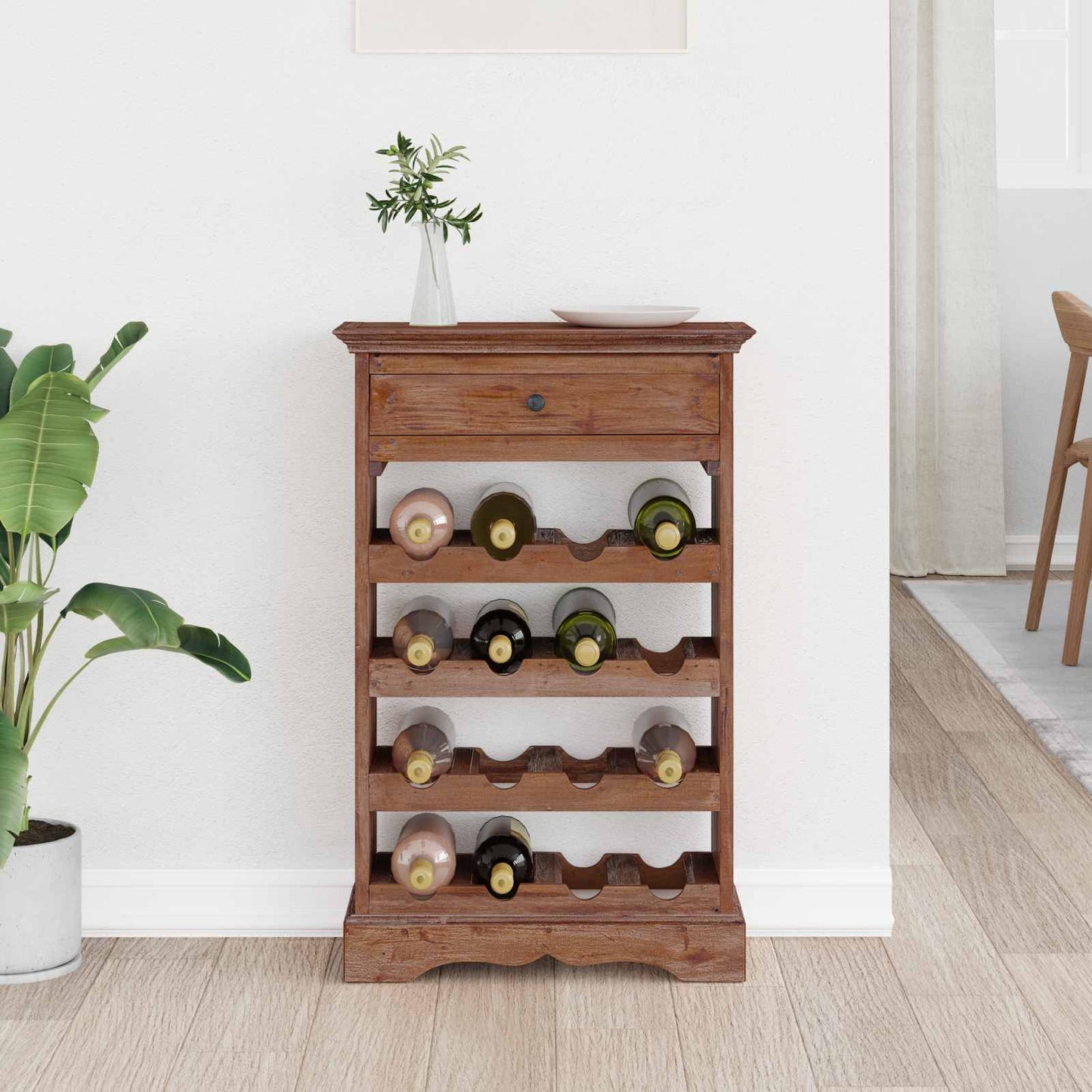 Wine Rack 55 x 23 x 85 cm Solid Mahogany Wood