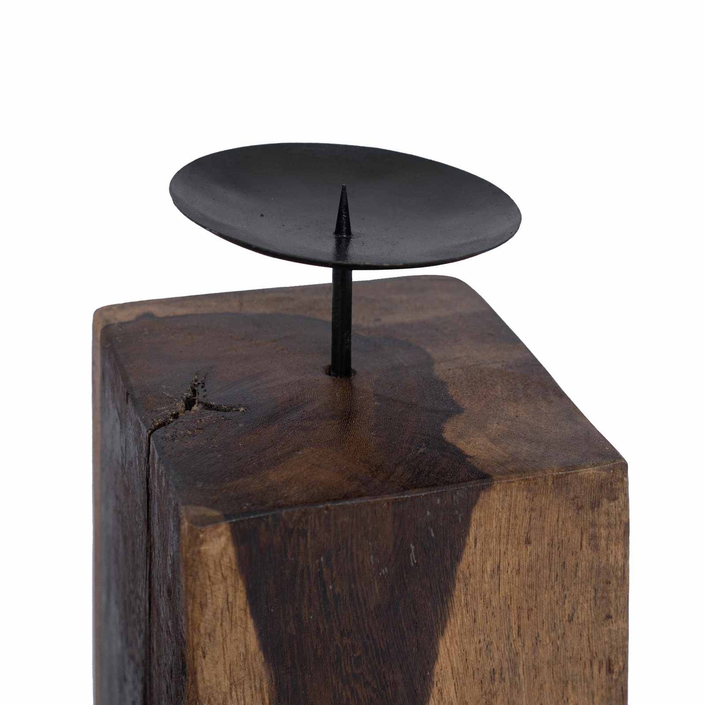 Candle Holder 3 pcs Natural Solid Reclaim wood