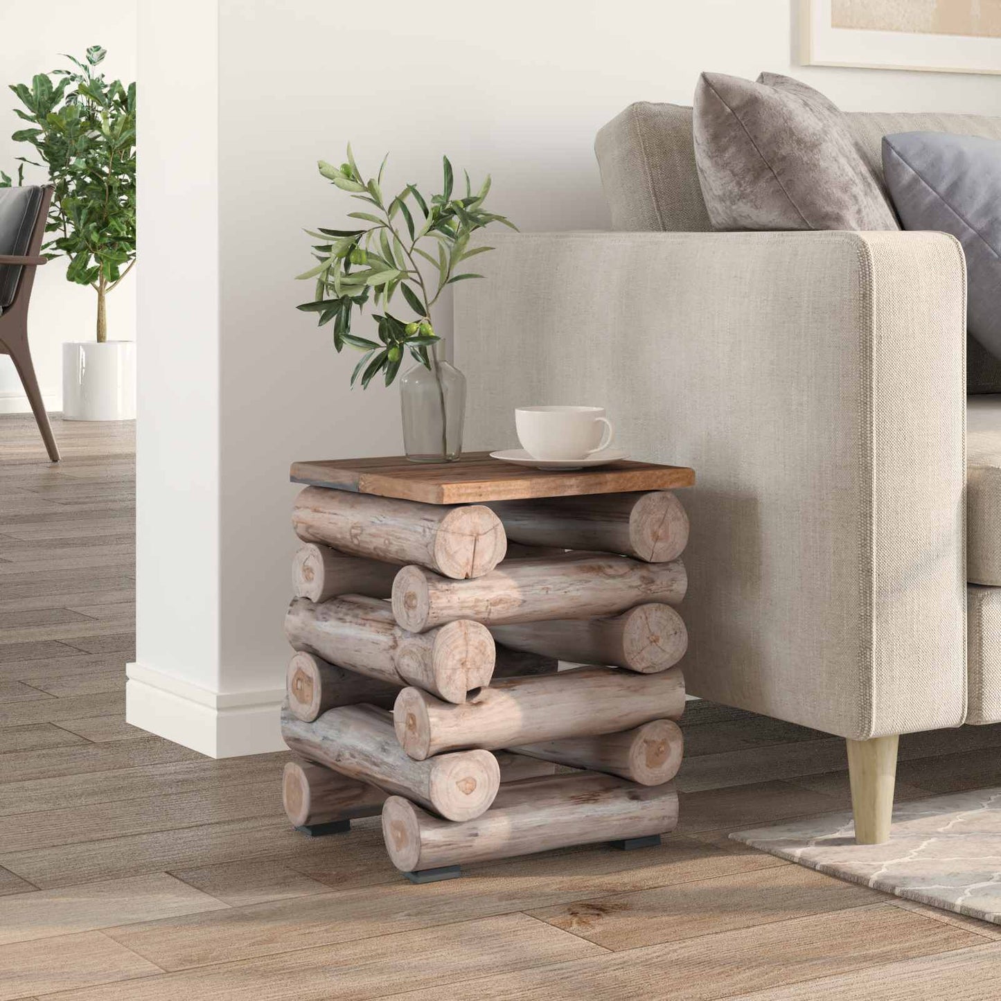 Stool Natural 30 x 30 x 38 cm Solid Teak Wood