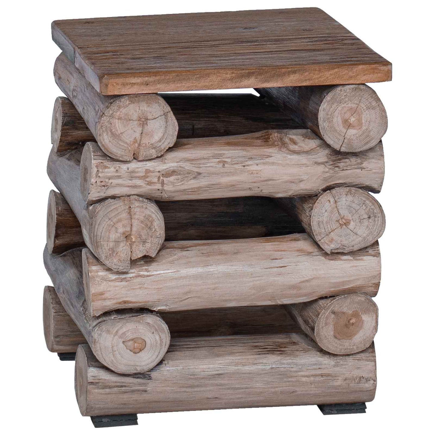 Stool Natural 30 x 30 x 38 cm Solid Teak Wood