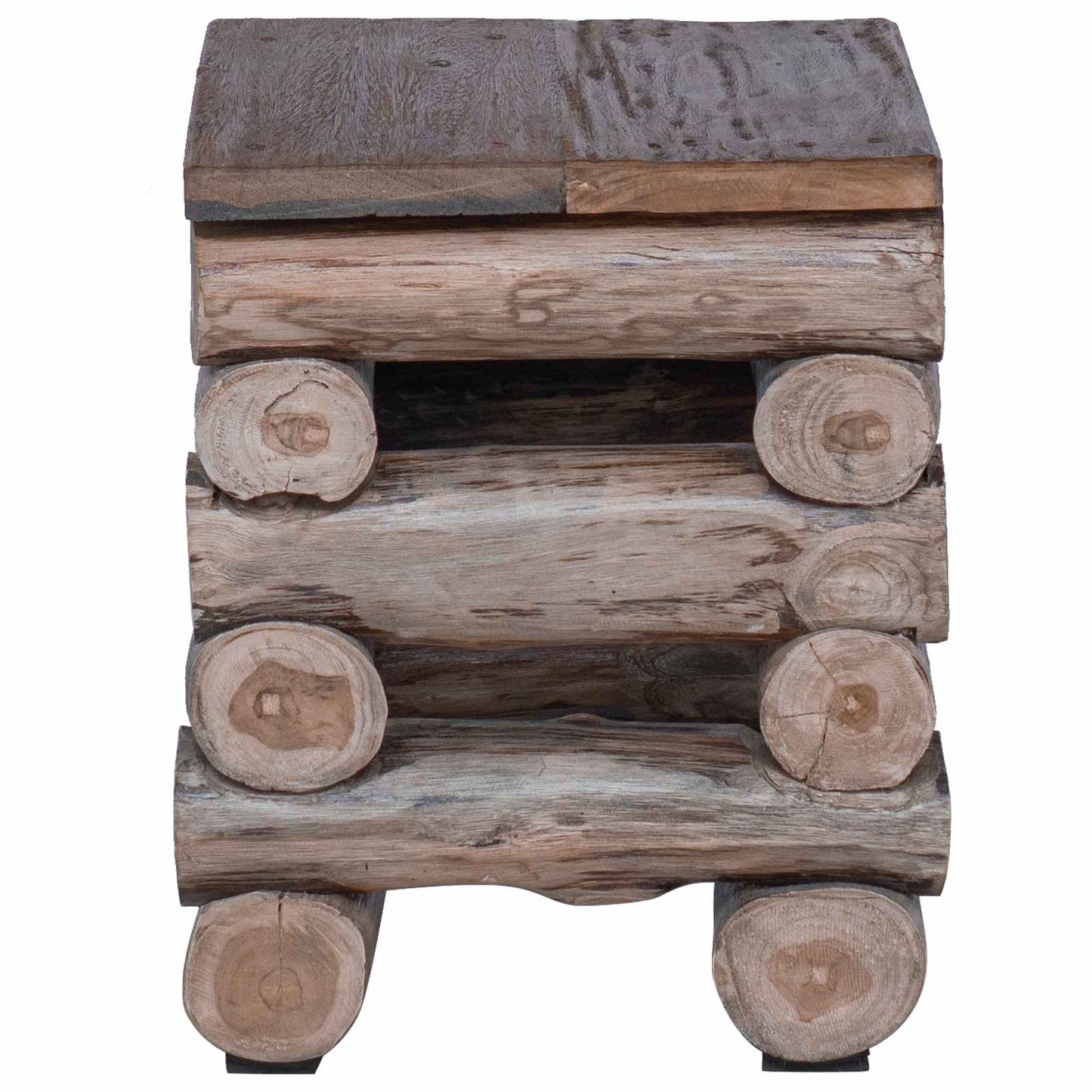 Stool Natural 30 x 30 x 38 cm Solid Teak Wood