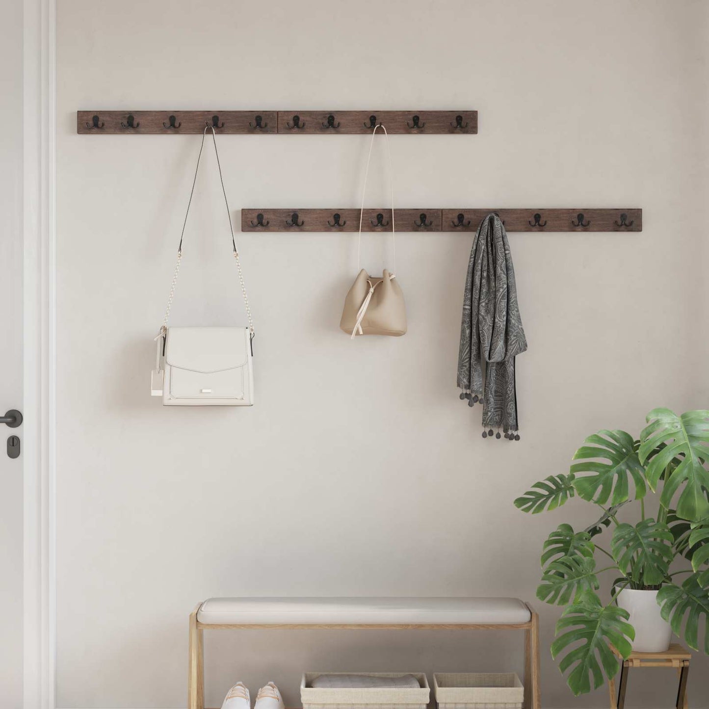Hanger Brown 60 x 7 x 8 cm Solid Reclaim Wood