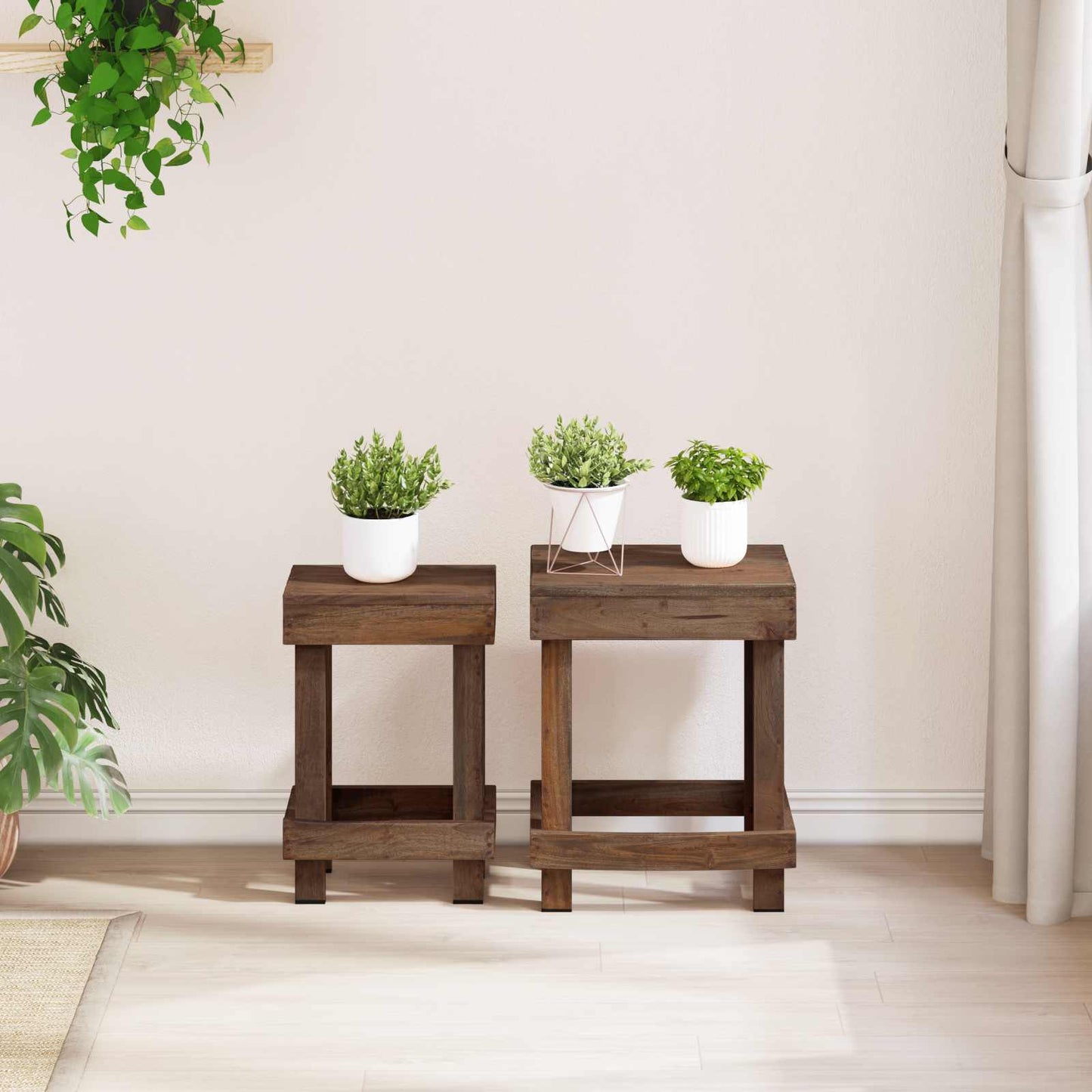 Plant Stand 2 pcs Brown 70 x 11 x 27 cm Mahogany Wood