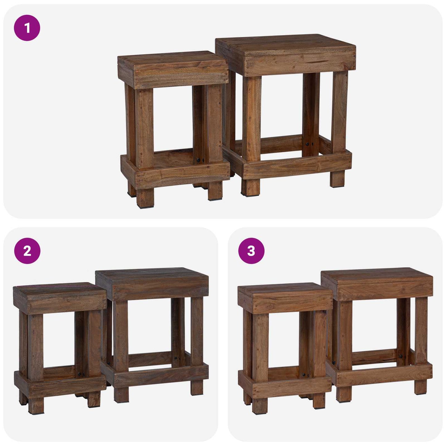 Plant Stand 2 pcs Brown 70 x 11 x 27 cm Mahogany Wood