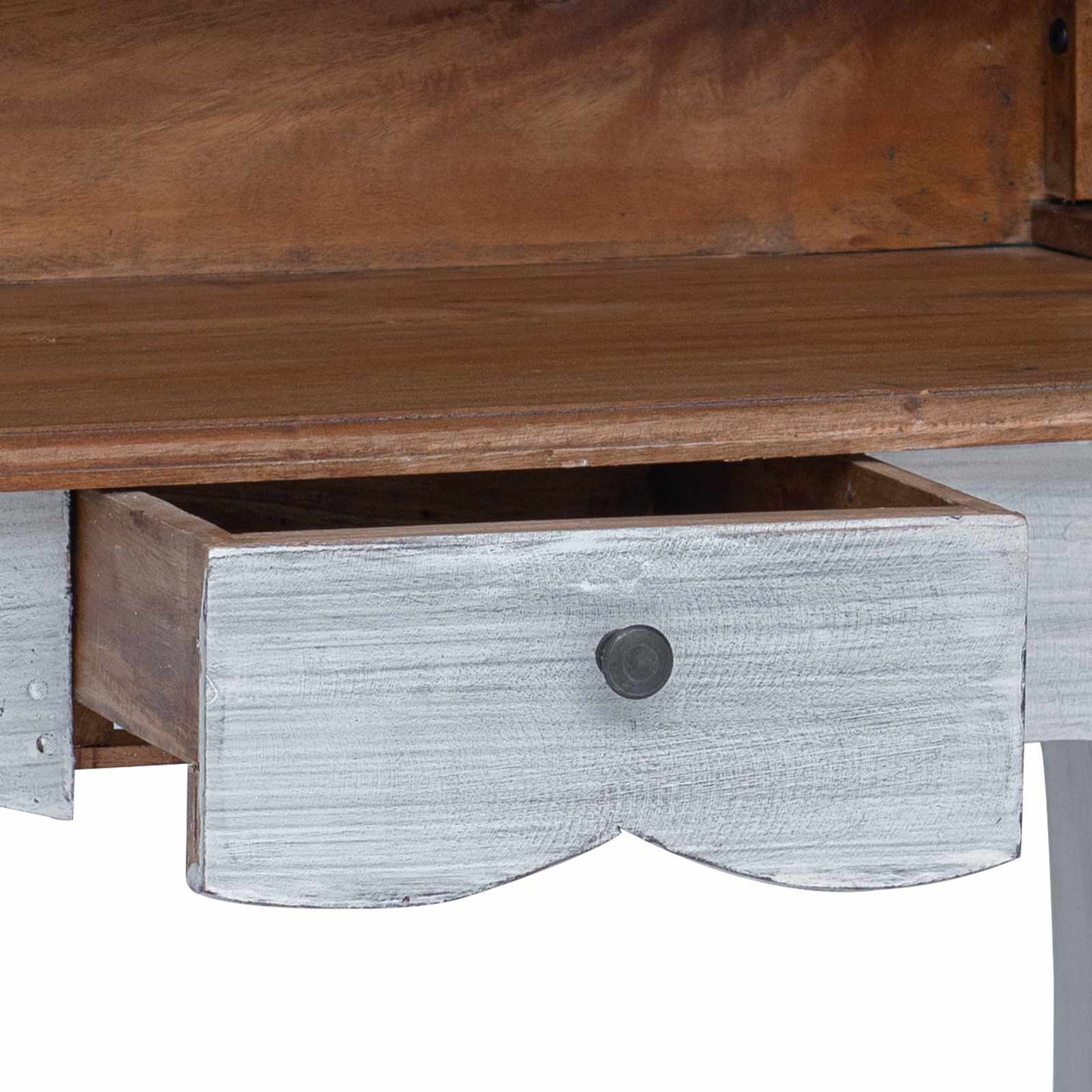 Writing Desk with Drawer Brown and White 80 x 40 x 92 cm