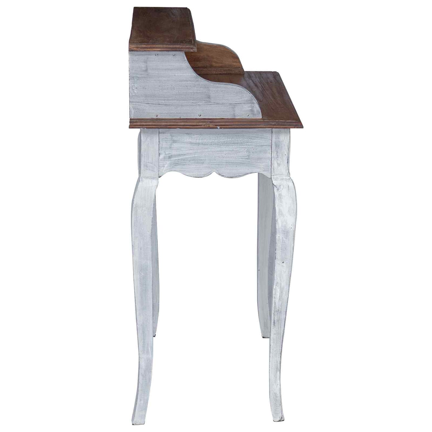 Writing Desk with Drawer Brown and White 80 x 40 x 92 cm