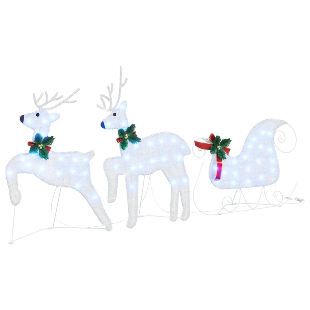LED Reindeers 5 pcs Silver Fabric
