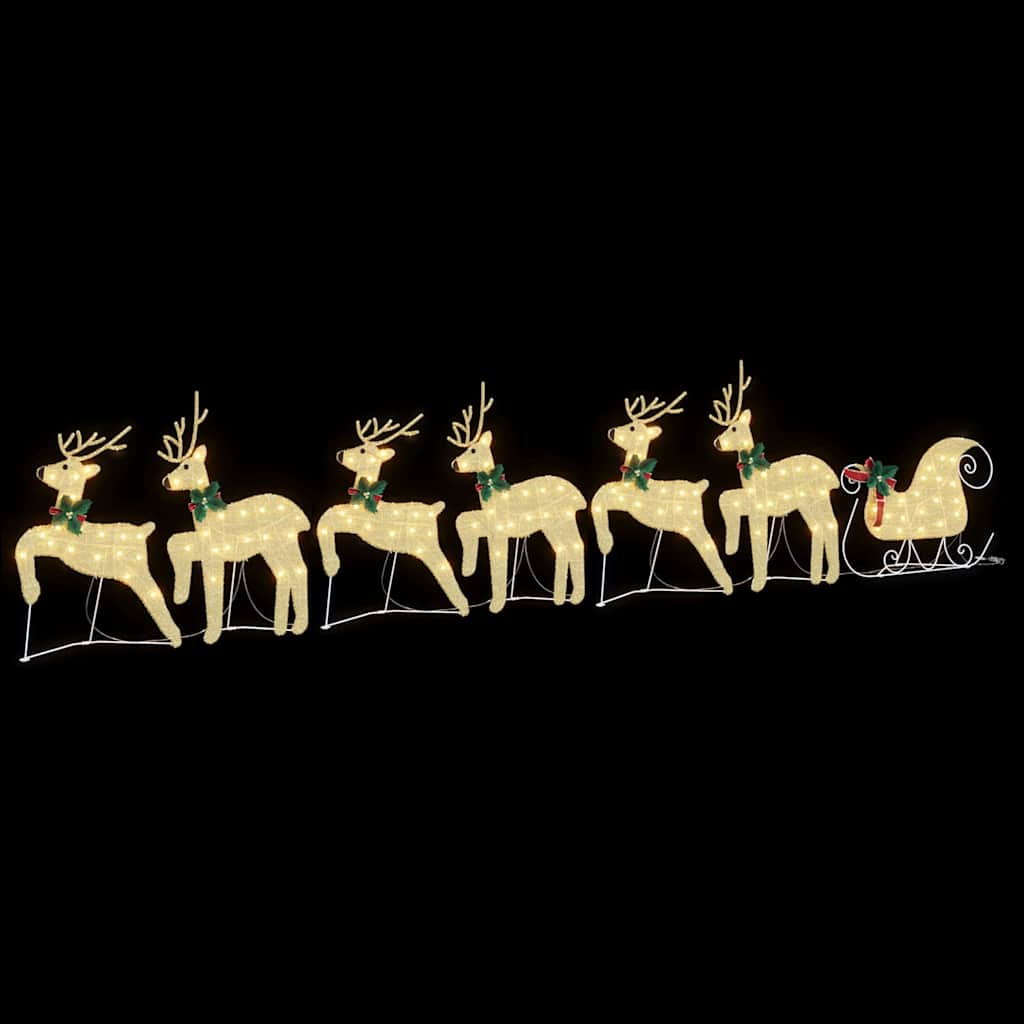 LED Reindeers 7 pcs Gold Fabric