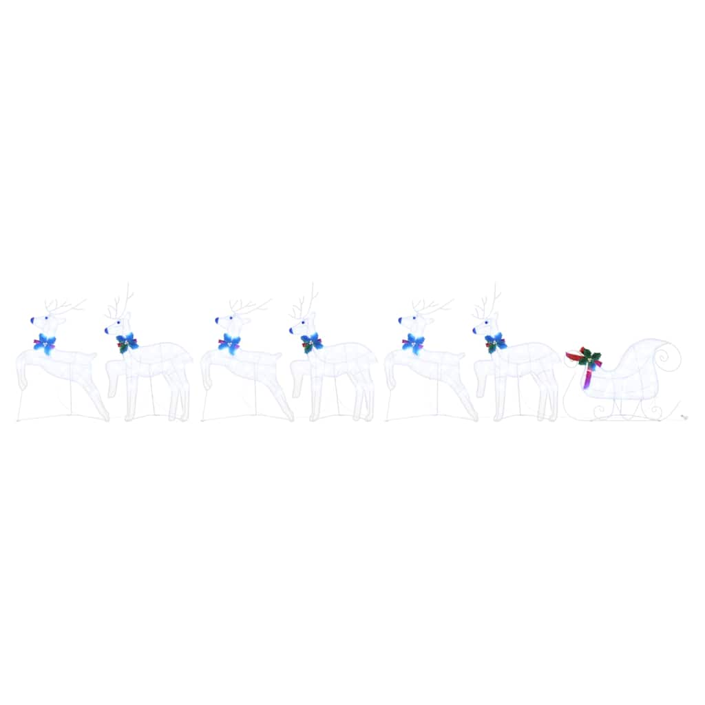 LED Reindeers 7 pcs White Fabric