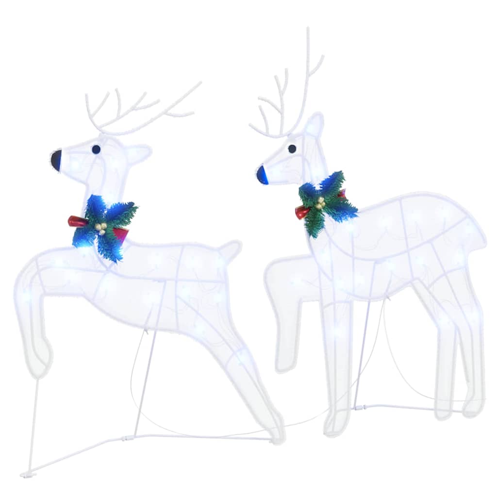 LED Reindeers 4 pcs White Fabric