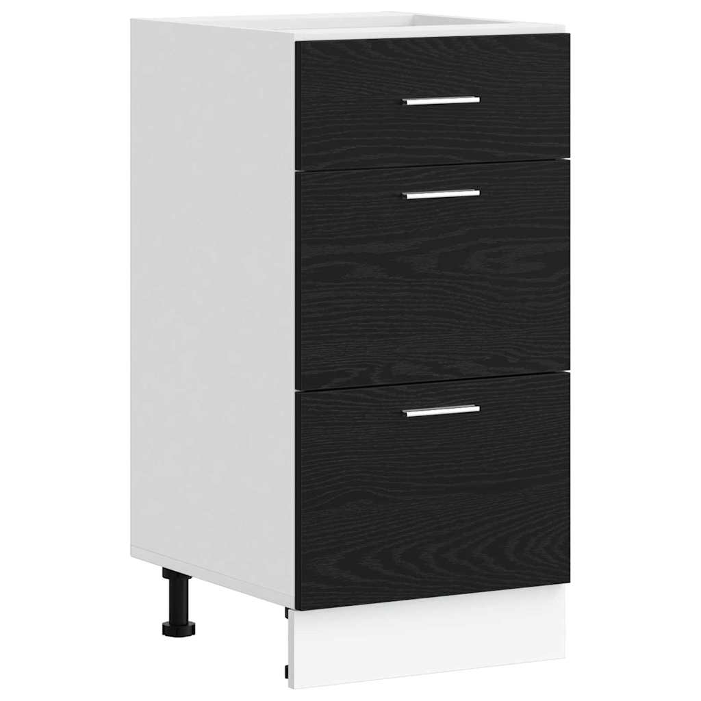 Kitchen Base Cabinet Black Oak 40 x 46 x 81.5 cm