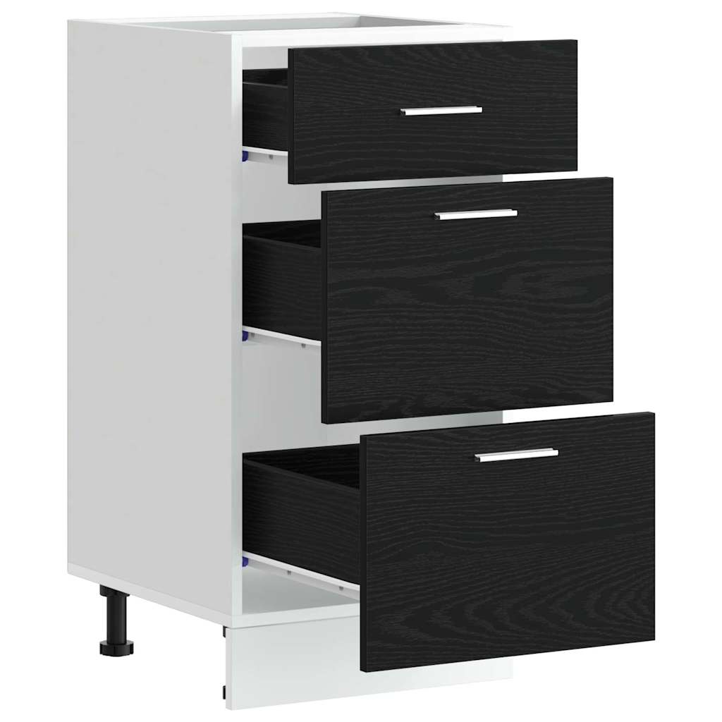 Kitchen Base Cabinet Black Oak 40 x 46 x 81.5 cm