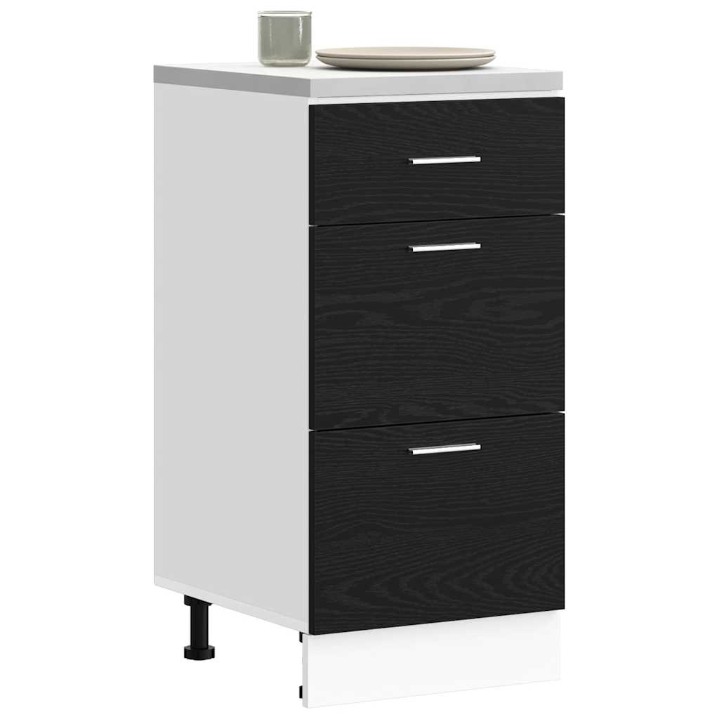 Kitchen Base Cabinet Black Oak 40 x 46 x 81.5 cm