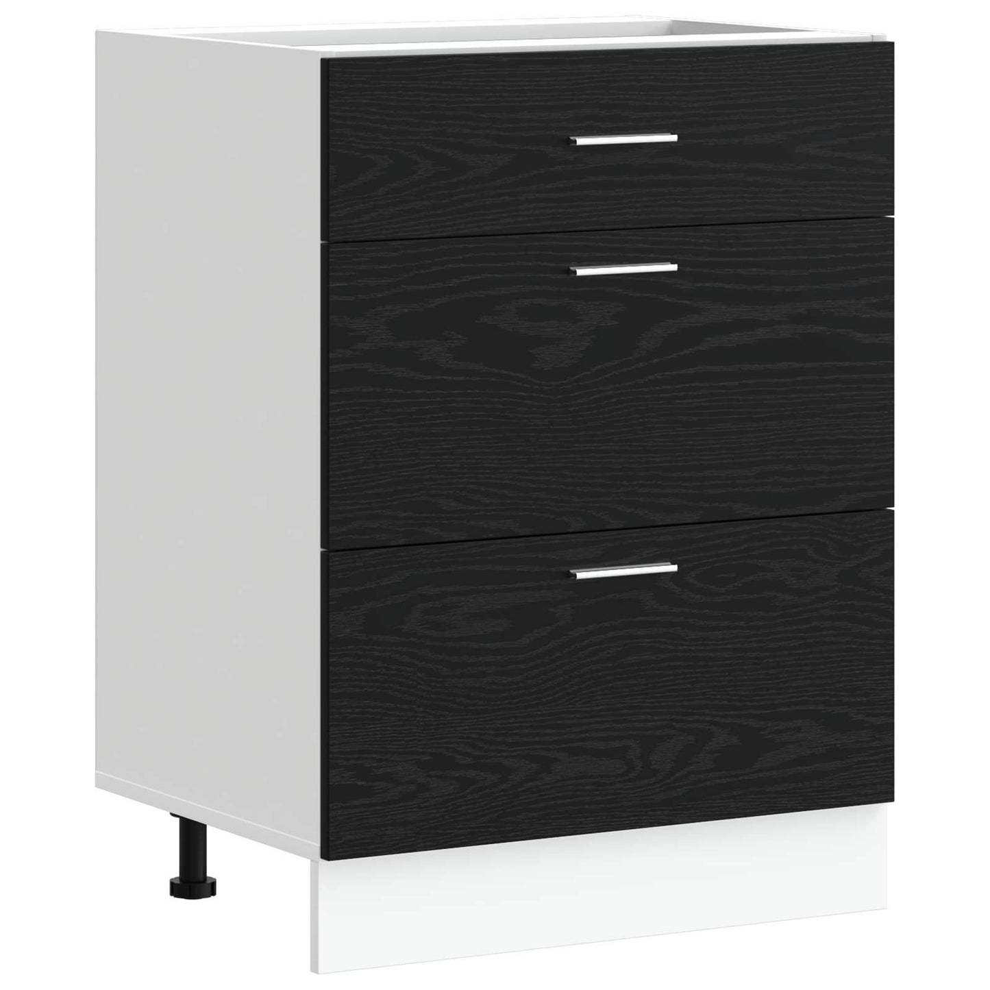 Kitchen Base Cabinet Black Oak 60 x 46 x 81.5 cm
