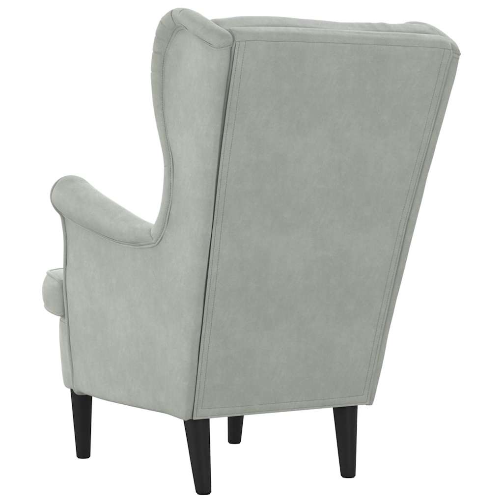 Armchair Light Grey Velvet