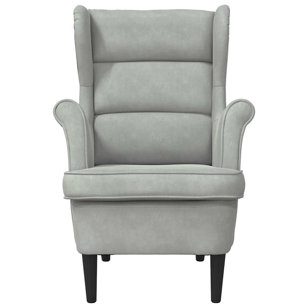 Armchair Light Grey Velvet