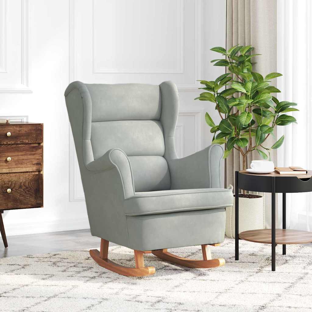 Rocking Chair with Cushion Light Grey 92 x 71 x 100 cm Plywood