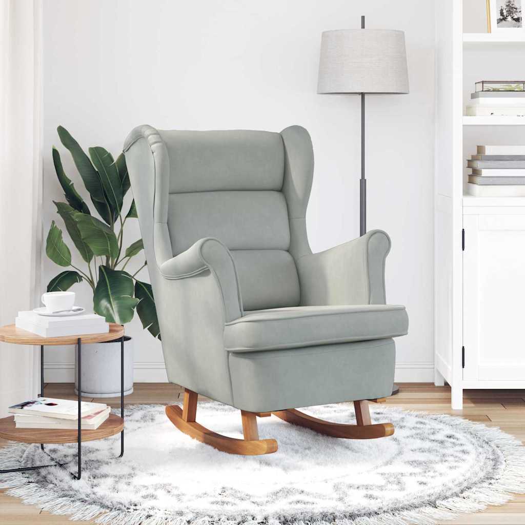 Rocking Chair with Cushion Light Grey 92 x 71 x 100 cm Plywood