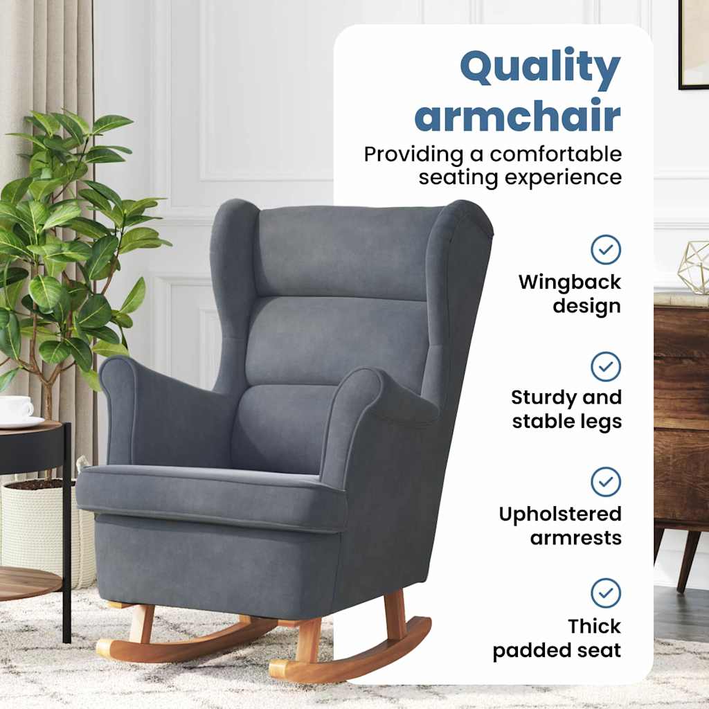 Rocking Chair with Cushion Dark Grey 92 x 71 x 100 cm Plywood
