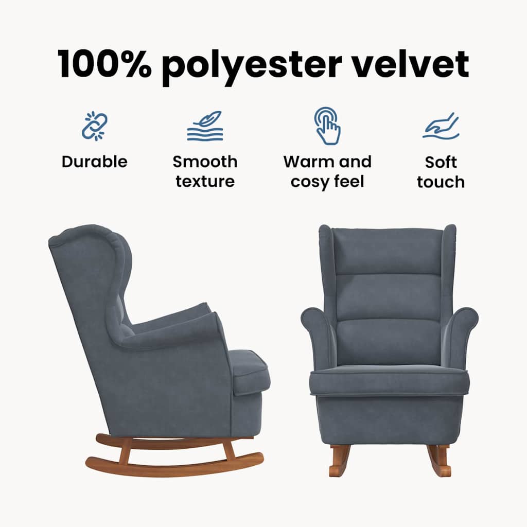 Rocking Chair with Cushion Dark Grey 92 x 71 x 100 cm Plywood