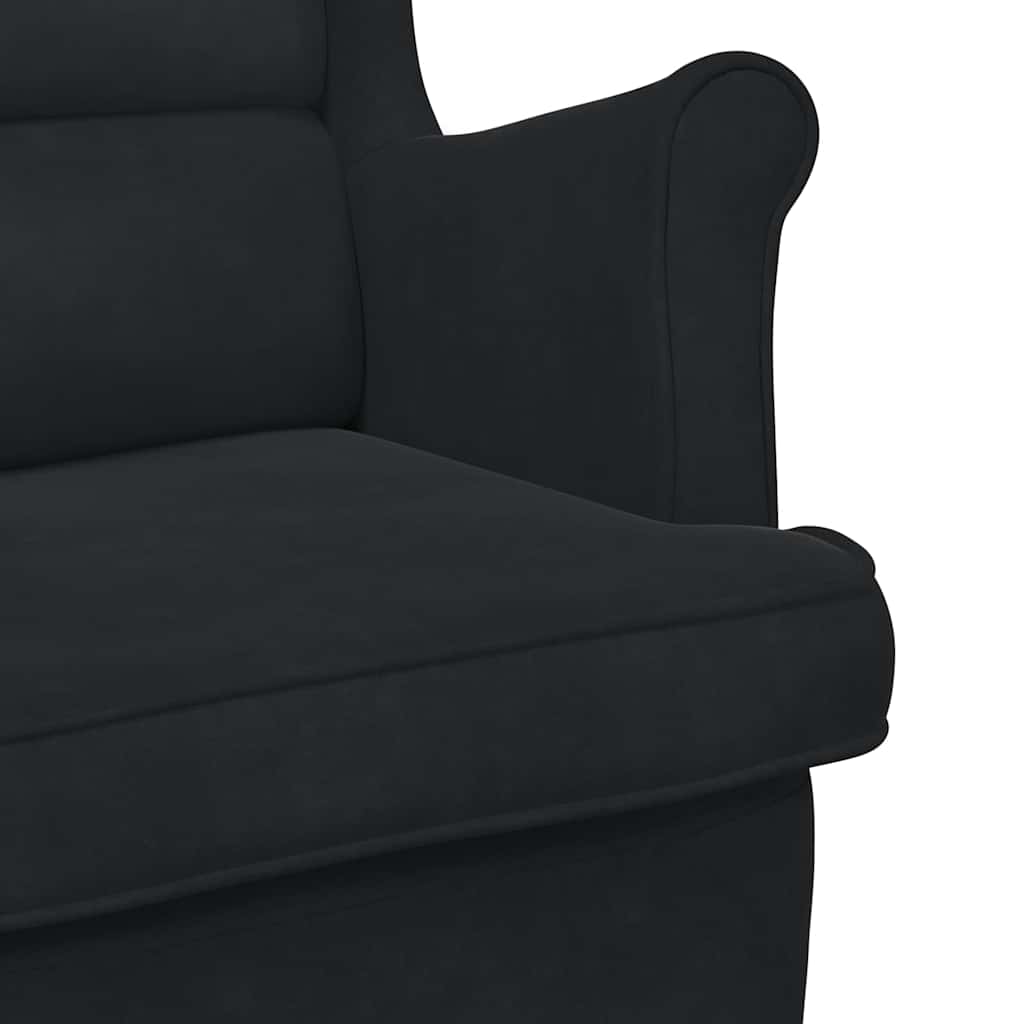 Rocking Chair with Cushion Black 92 x 71 x 100 cm Plywood