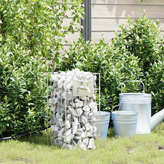 Gabion Faucet 4 pcs Silver 25 x 25 x 50 cm Galvanised Steel